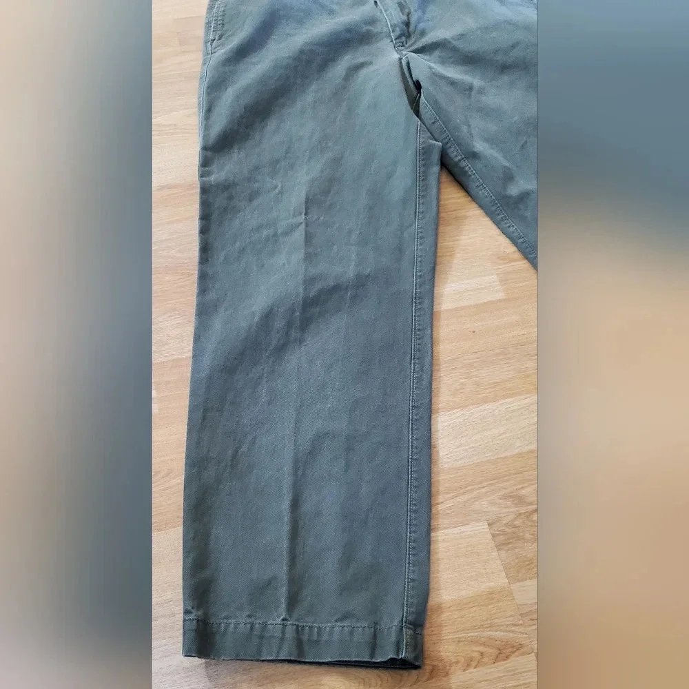 TIMBERLAND Chino FLAT FRONT Cotton Canvas PANTS Mens 34×32‎ Olive Green